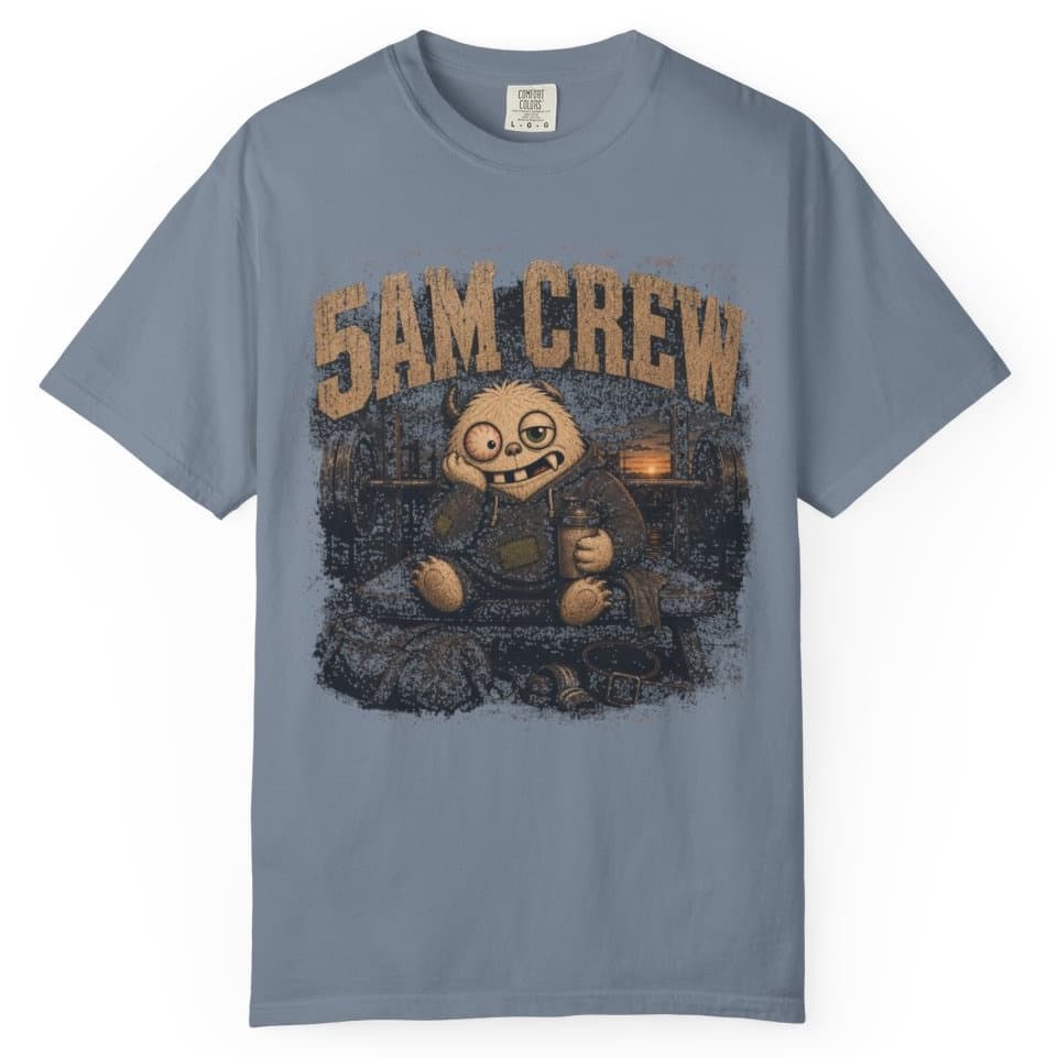 Five AM Crew t-shirt in Blue Jean, photo 1