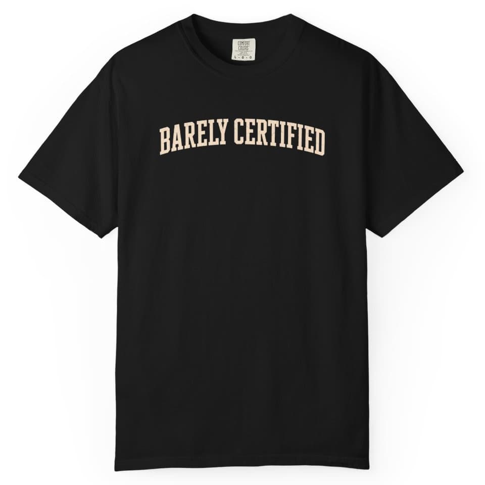 Barely Certified Mark t-shirt in Moss, photo 2