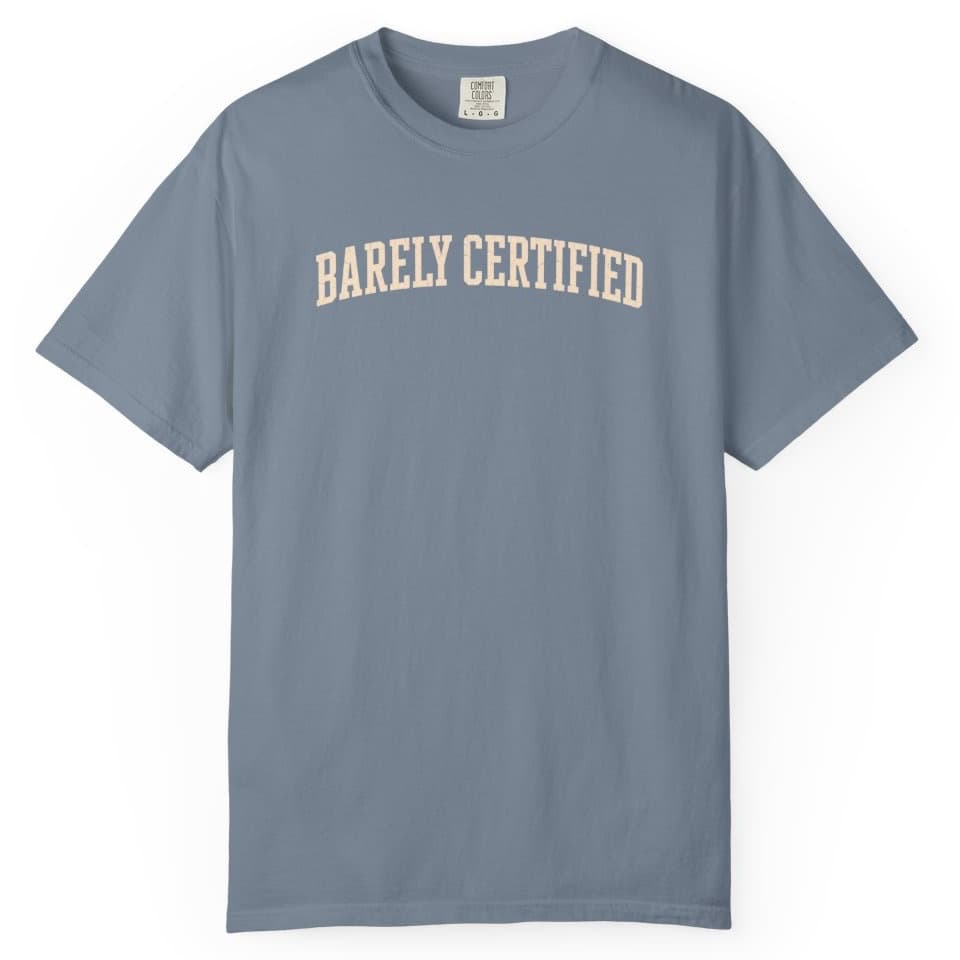 Barely Certified Mark t-shirt in Moss, photo 8