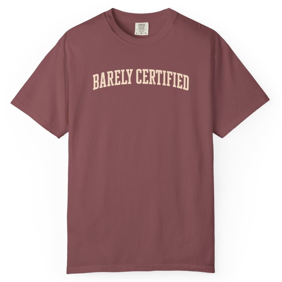 Barely Certified Mark t-shirt in Moss, photo 9