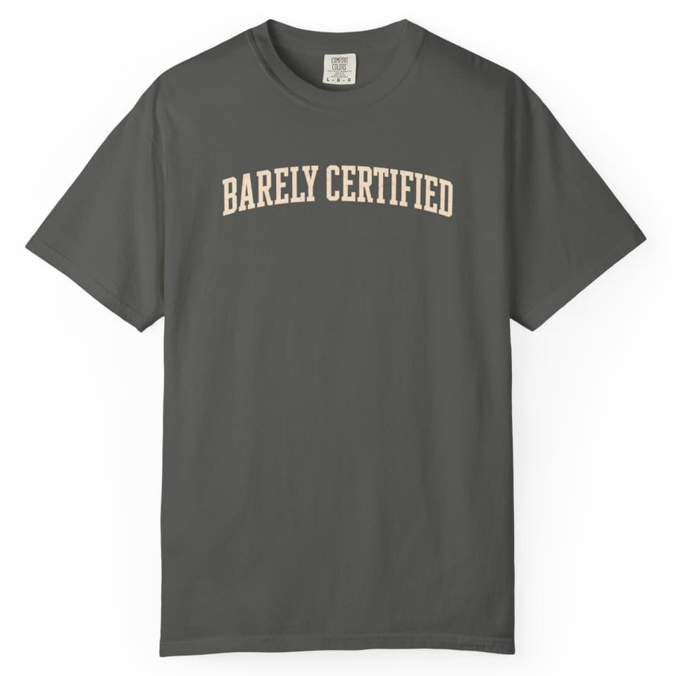 Barely Certified Mark t-shirt in Moss, photo 5