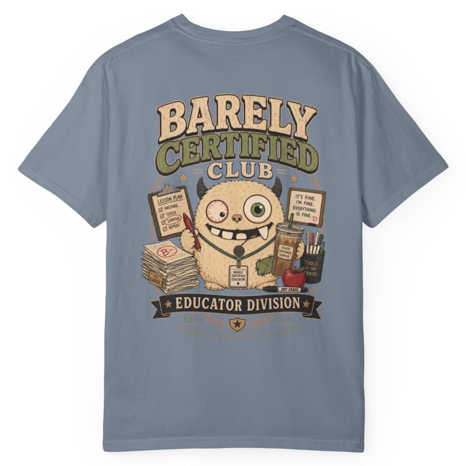 Barely Certified Educator t-shirt in Midnight, photo 13