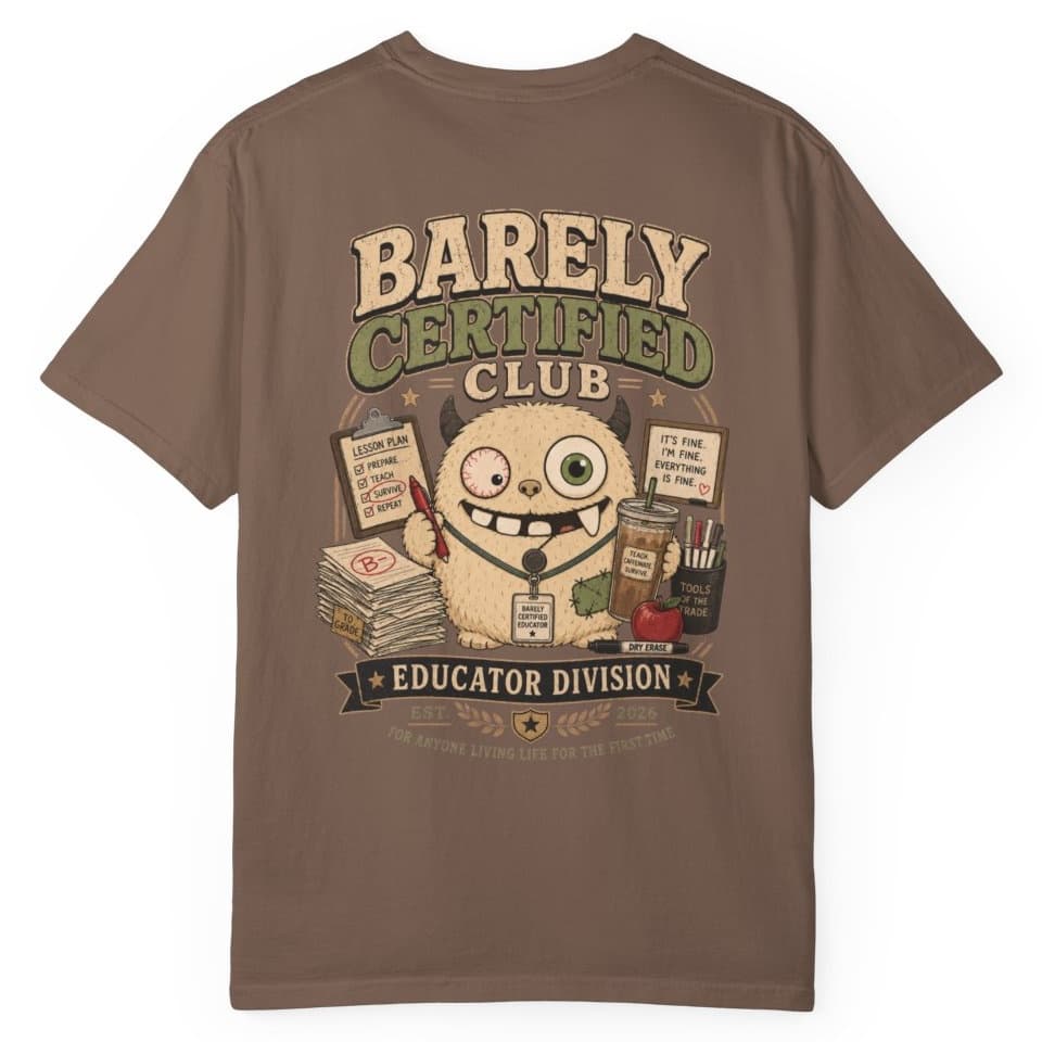 Barely Certified Educator t-shirt in Midnight, photo 5