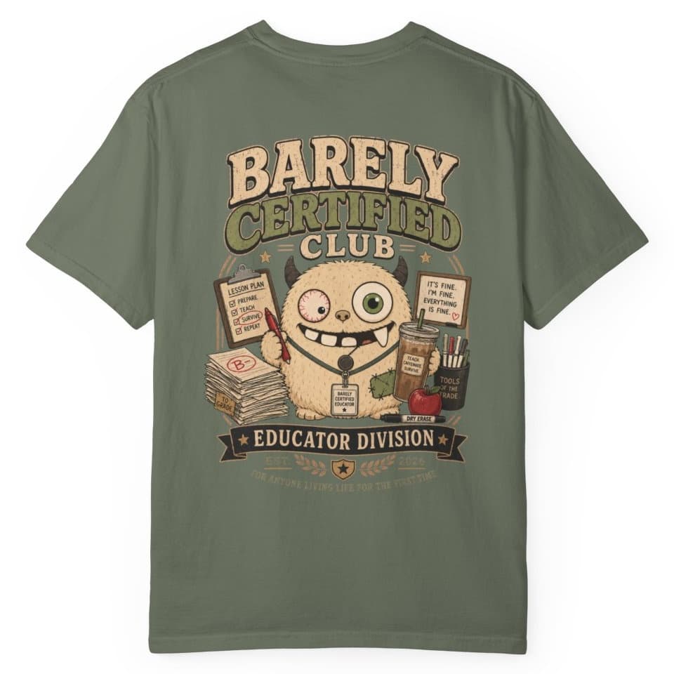 Barely Certified Educator t-shirt in Midnight, photo 9