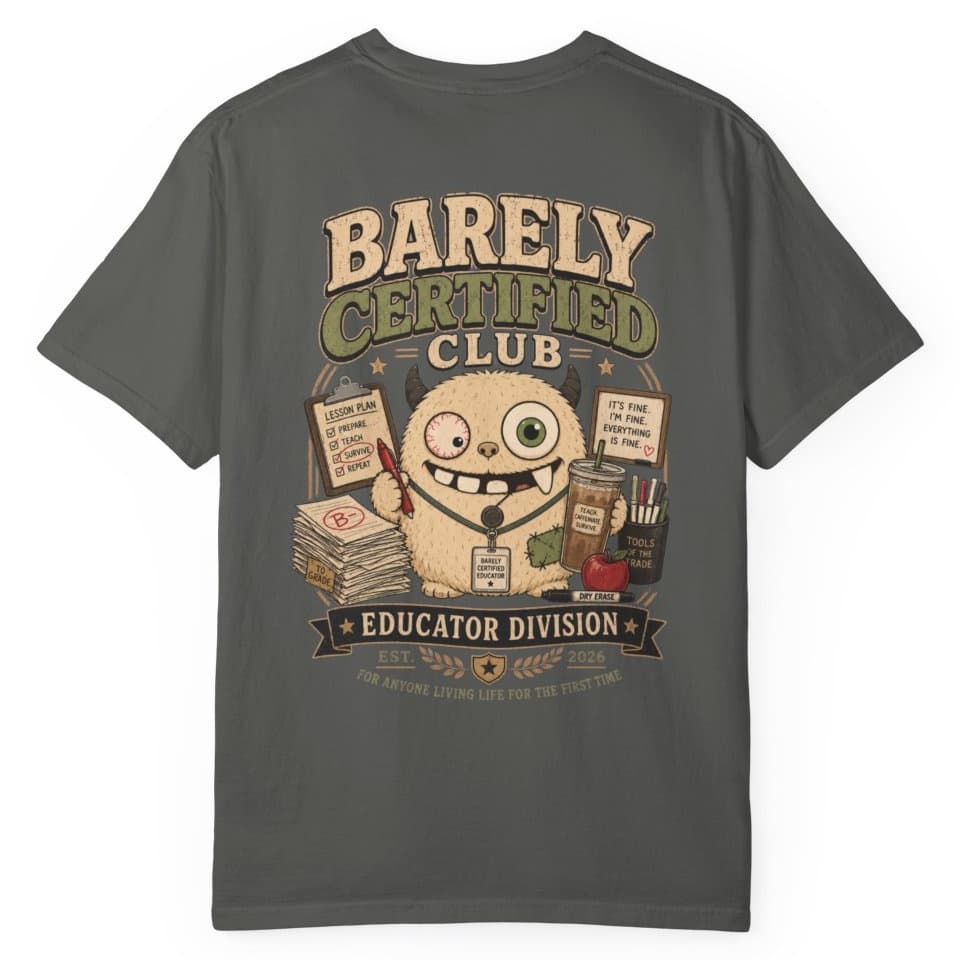 Barely Certified Educator t-shirt in Midnight, photo 7