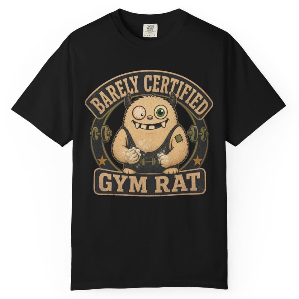 Barely Certified Gym Rat t-shirt in Espresso, photo 2
