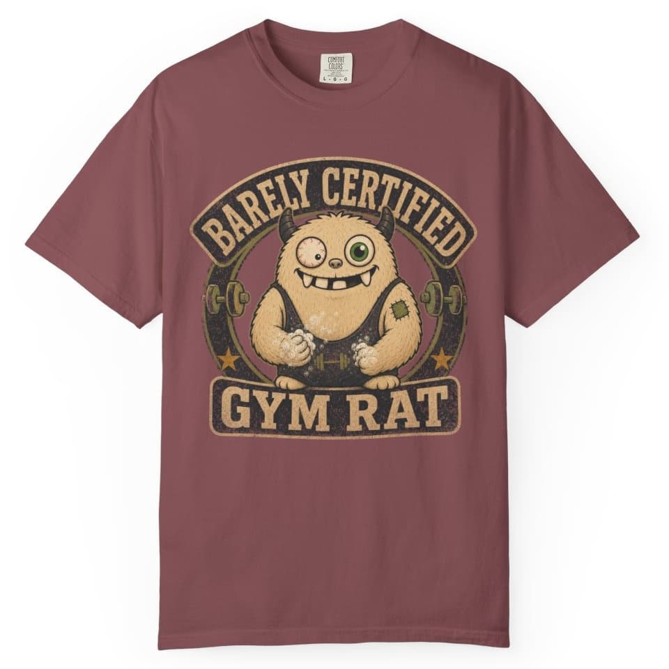 Barely Certified Gym Rat t-shirt in Espresso, photo 9