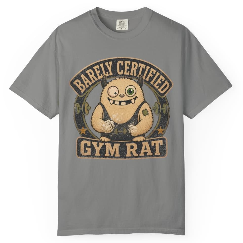 Barely Certified Gym Rat t-shirt in Espresso, photo 7