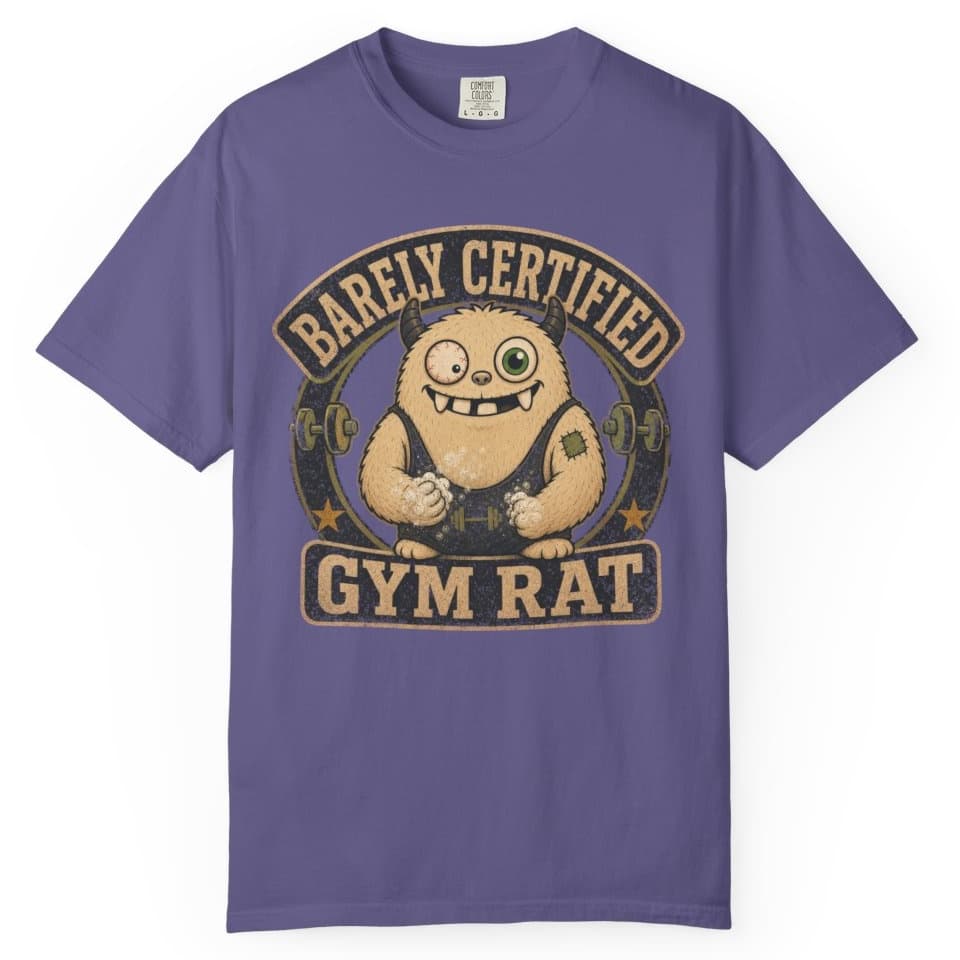 Barely Certified Gym Rat t-shirt in Espresso, photo 6