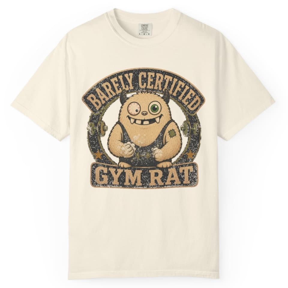 Barely Certified Gym Rat t-shirt in Espresso, photo 10
