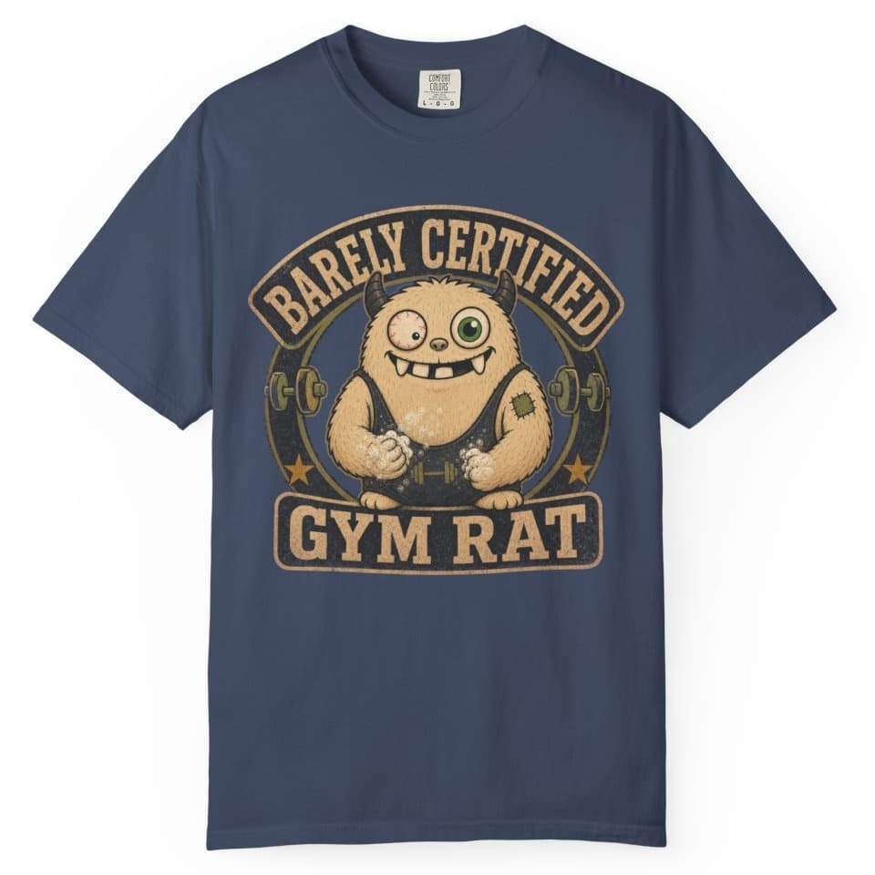 Barely Certified Gym Rat t-shirt in Espresso, photo 3