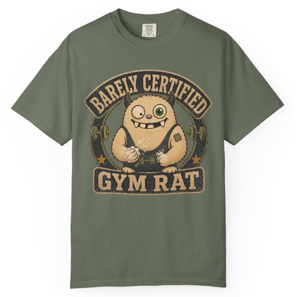Barely Certified Gym Rat t-shirt in Espresso, photo 5