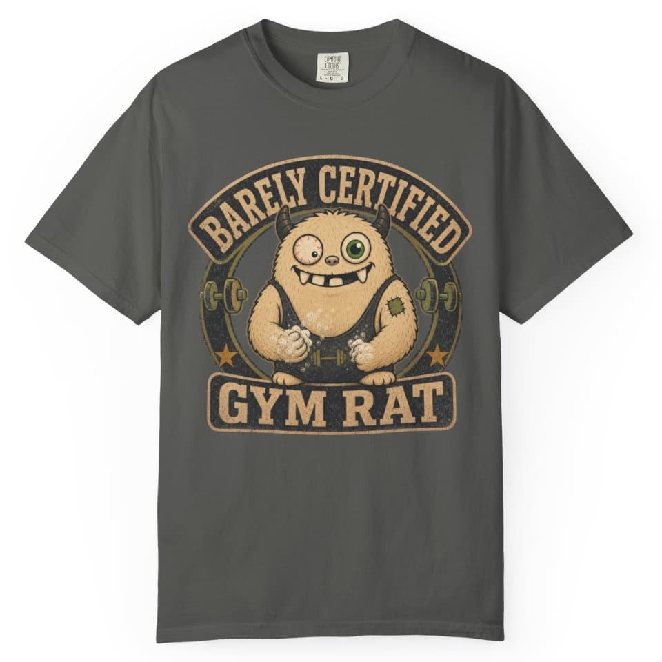Barely Certified Gym Rat t-shirt in Espresso, photo 4