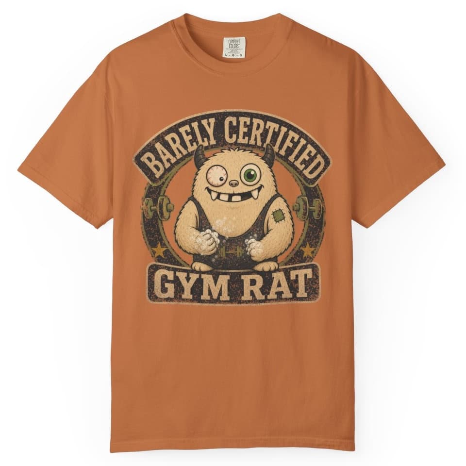 Barely Certified Gym Rat t-shirt in Espresso, photo 11