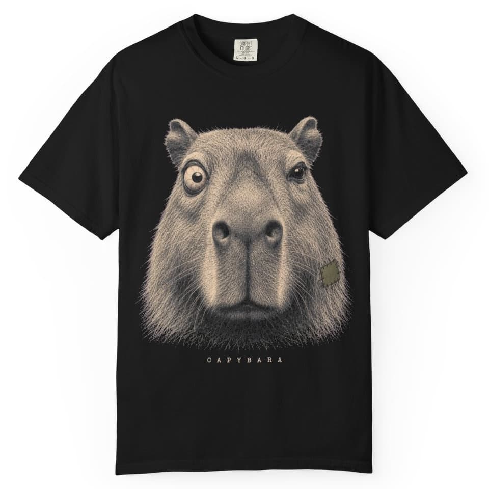Deadpan Capybara Portrait t-shirt in Brick, photo 2