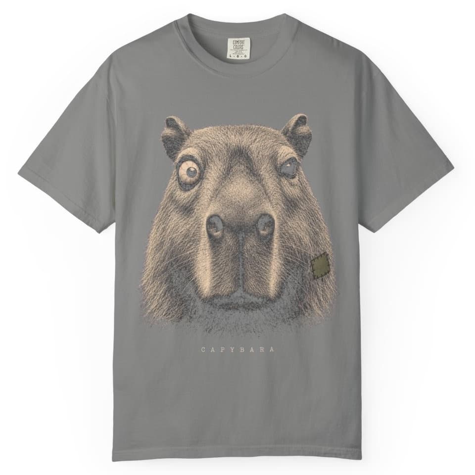 Deadpan Capybara Portrait t-shirt in Brick, photo 8