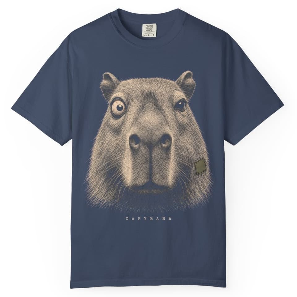 Deadpan Capybara Portrait t-shirt in Brick, photo 3