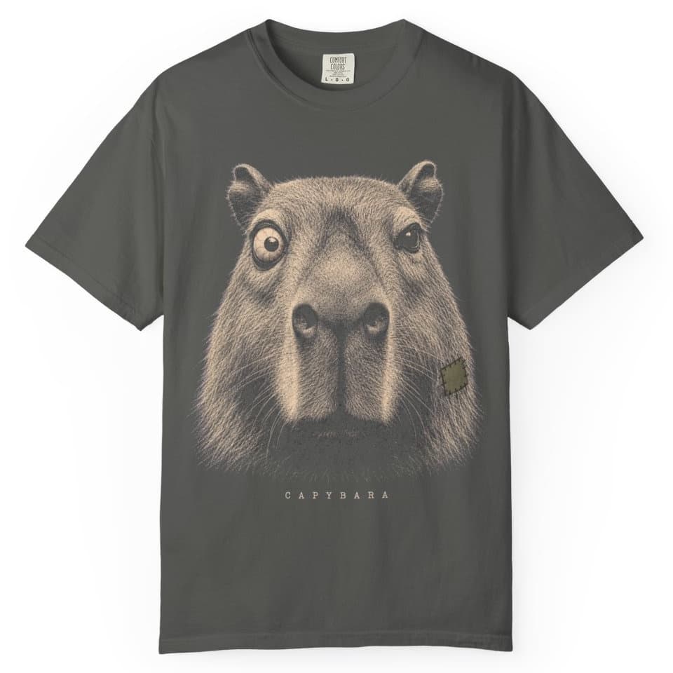 Deadpan Capybara Portrait t-shirt in Brick, photo 5