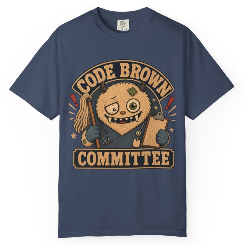 Code Brown Committee t-shirt in Blue Jean, photo 3