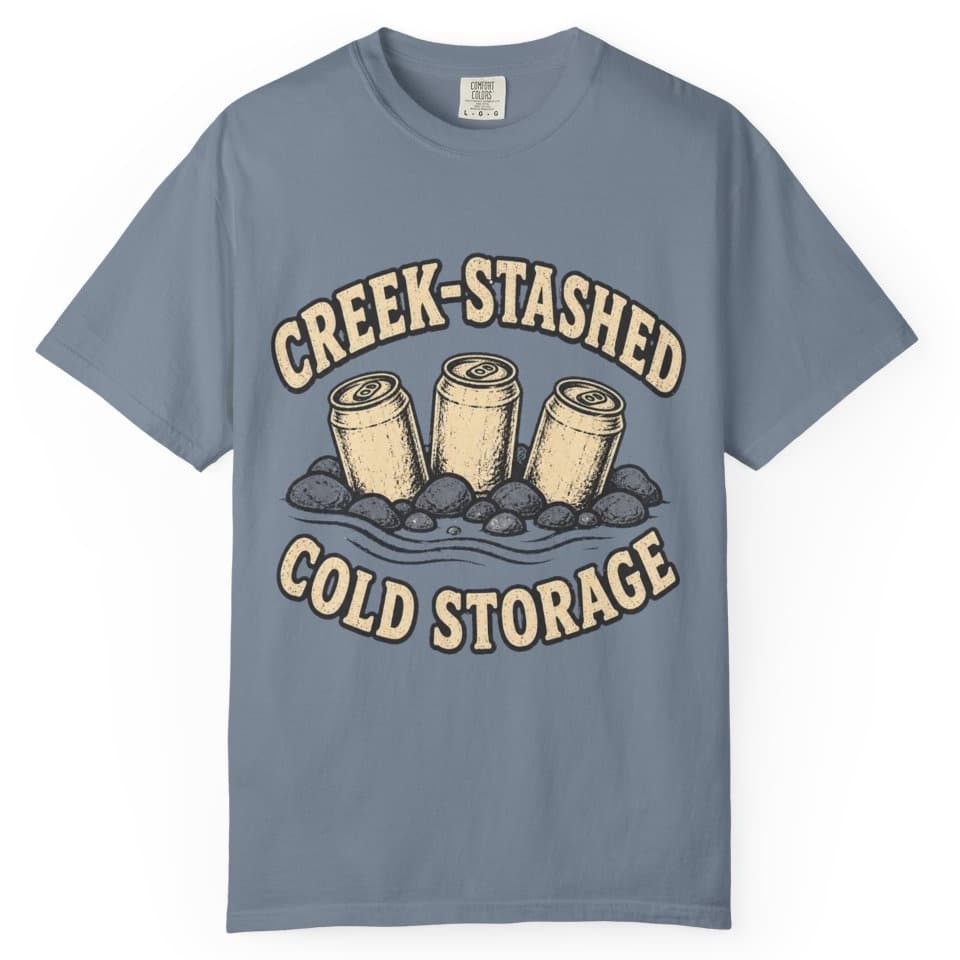 Creek-Stashed Cold Storage Tee t-shirt in Moss, photo 9