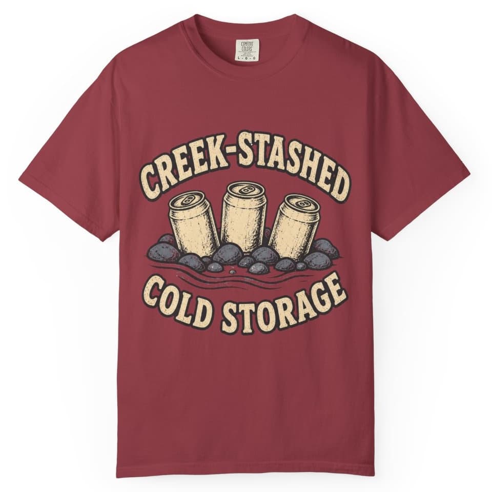 Creek-Stashed Cold Storage Tee t-shirt in Moss, photo 6