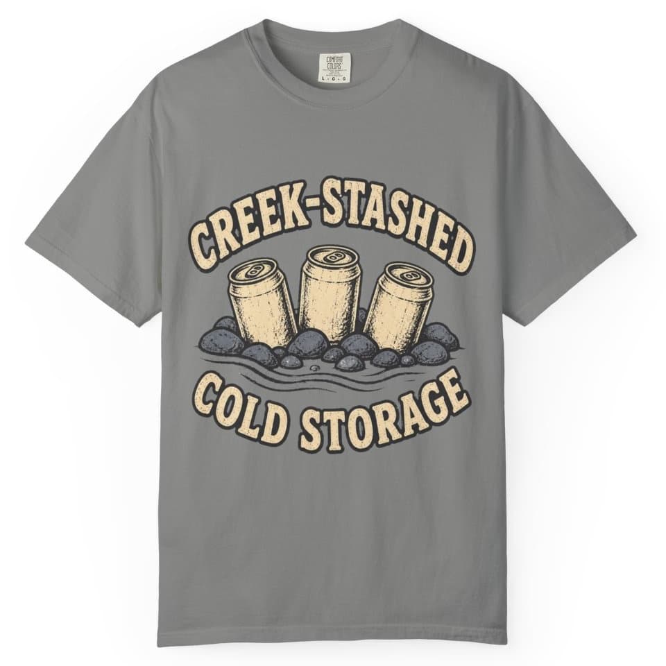 Creek-Stashed Cold Storage Tee t-shirt in Moss, photo 8