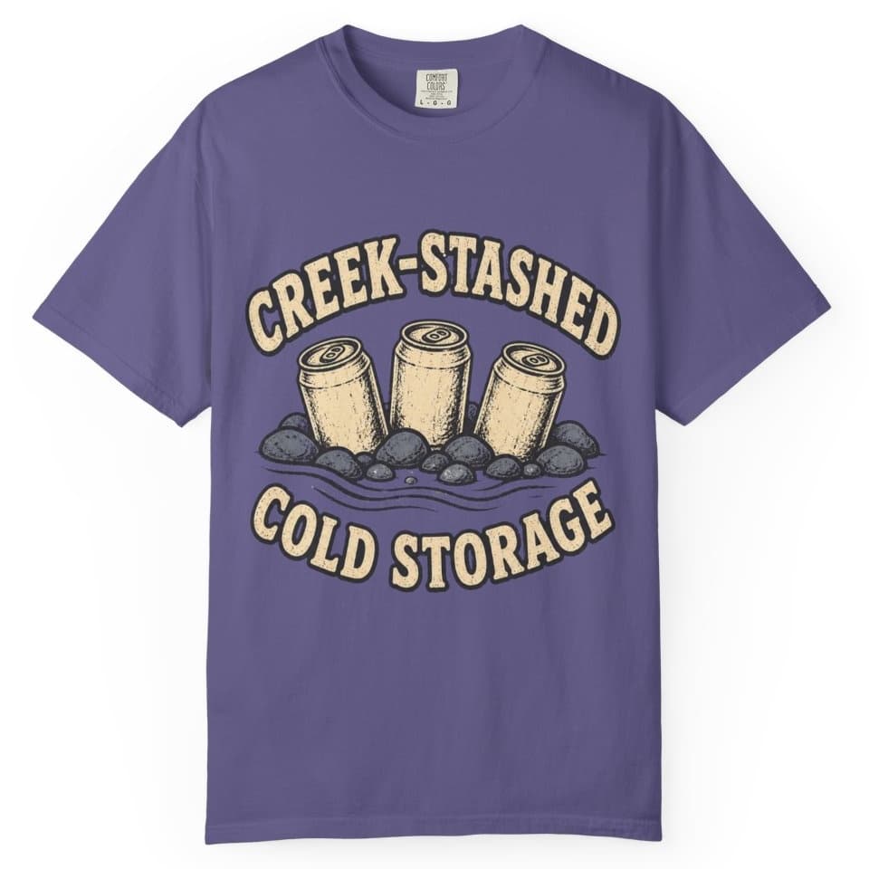 Creek-Stashed Cold Storage Tee t-shirt in Moss, photo 7