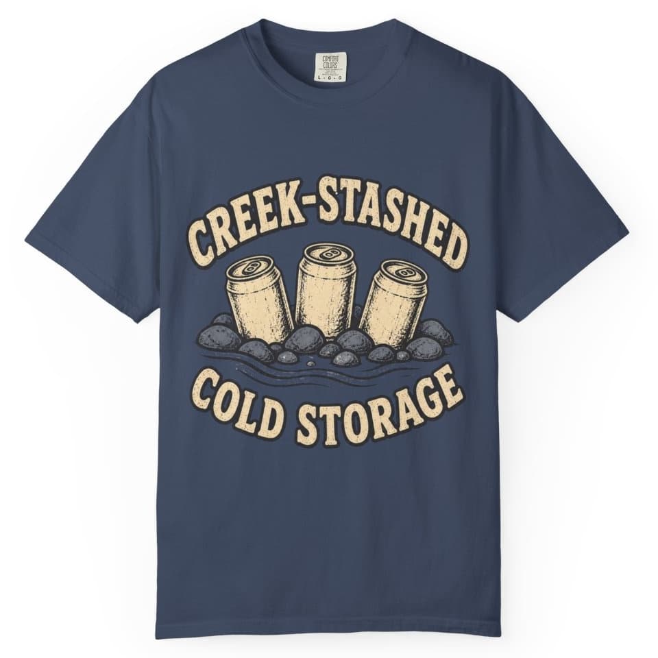 Creek-Stashed Cold Storage Tee t-shirt in Moss, photo 3