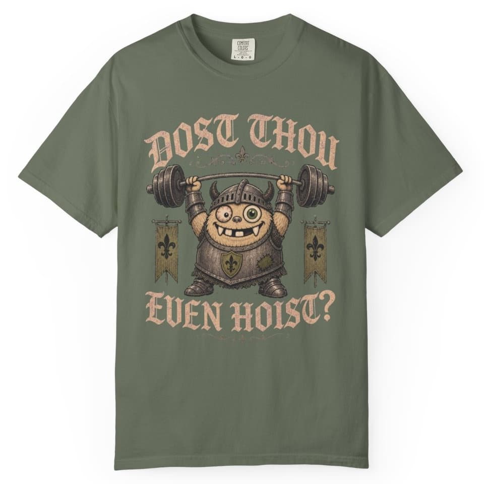 Dost Thou Hoist t-shirt in Moss, photo 1