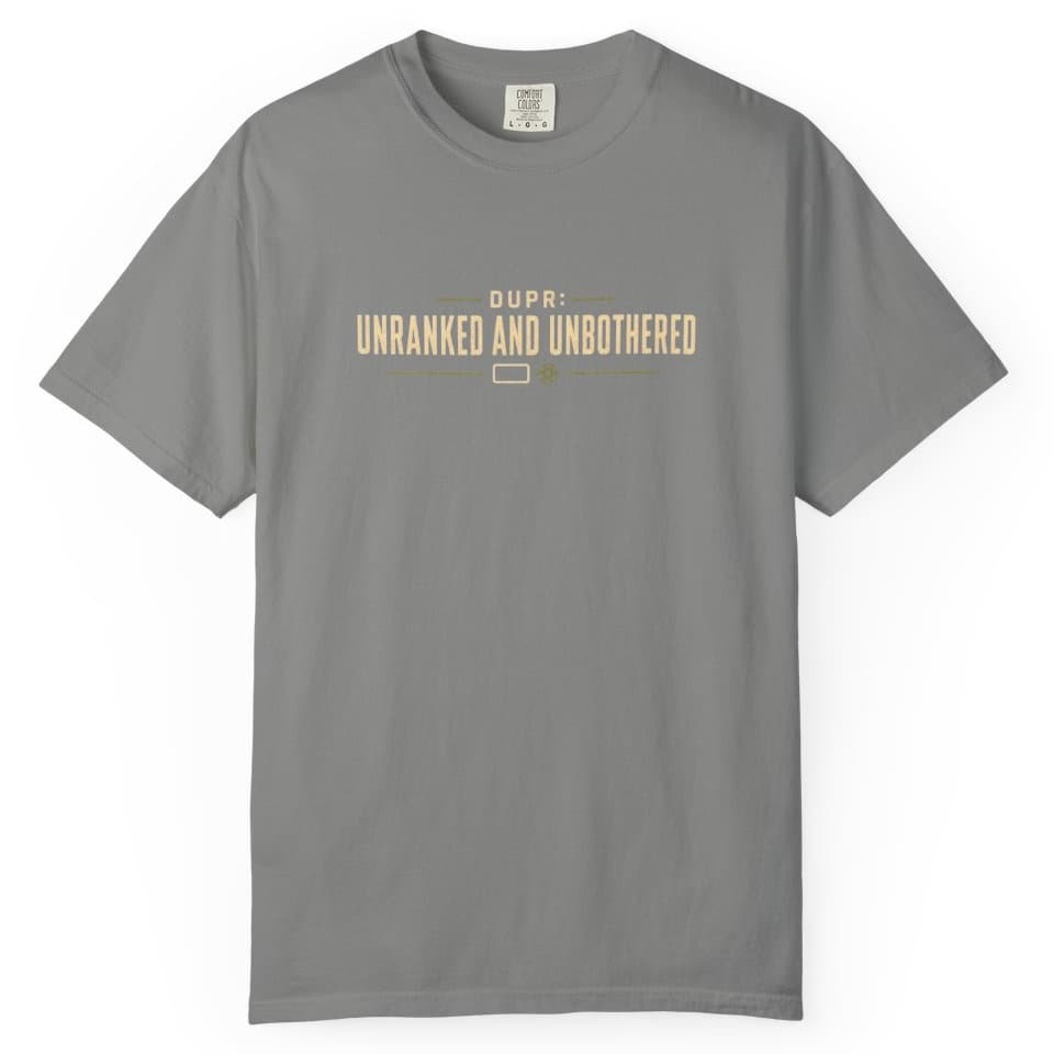 DUPR: Unranked And Unbothered t-shirt in Granite, photo 1