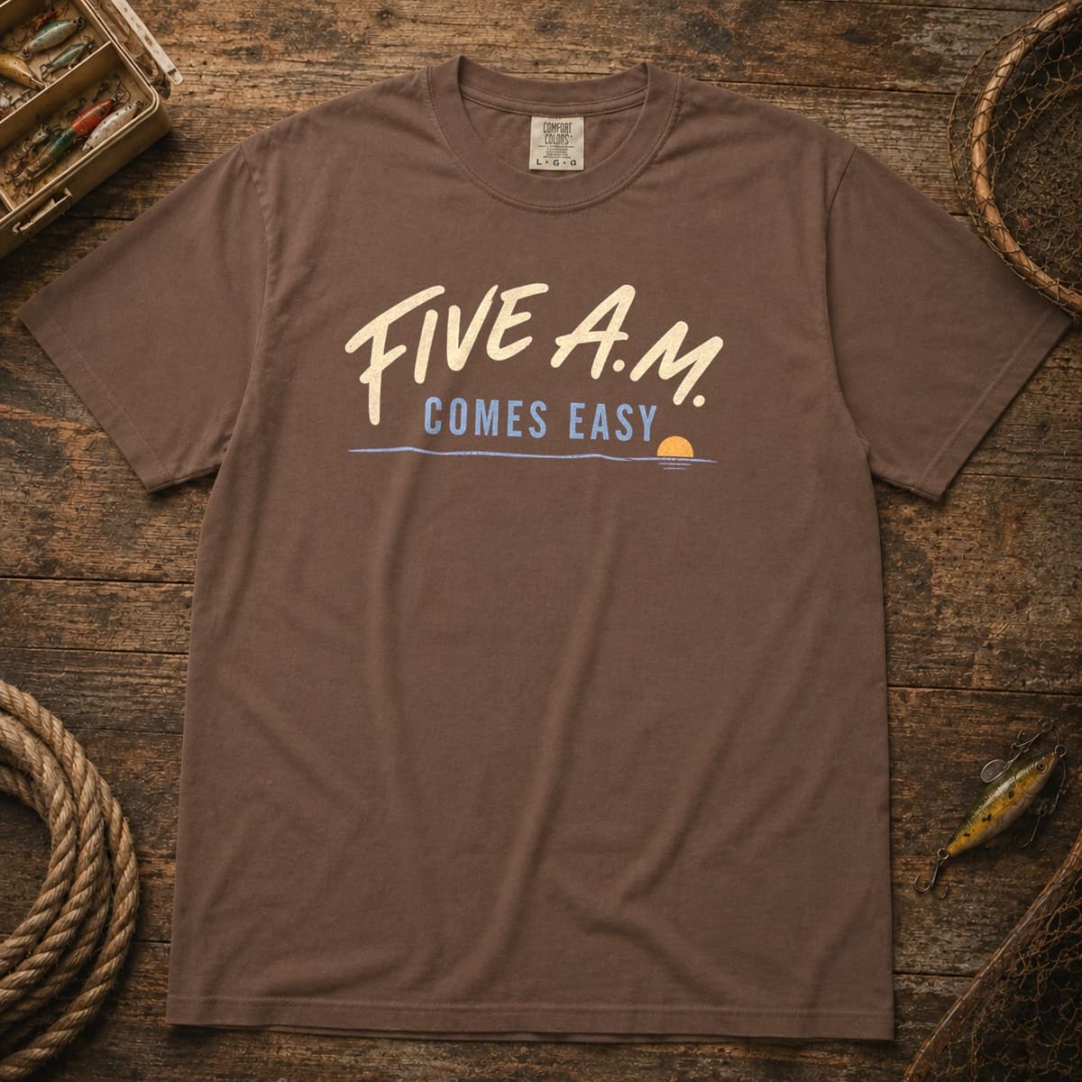 Five A.M. Comes Easy t-shirt in Midnight, photo 3