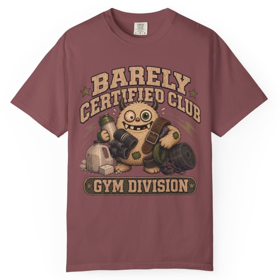 Barely Certified Gym Dept t-shirt in Grape, photo 9
