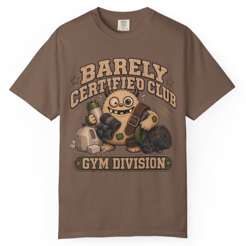 Barely Certified Gym Dept t-shirt in Grape, photo 4