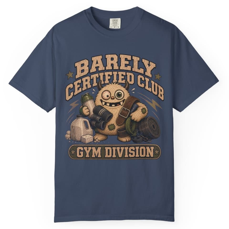 Barely Certified Gym Dept t-shirt in Grape, photo 3