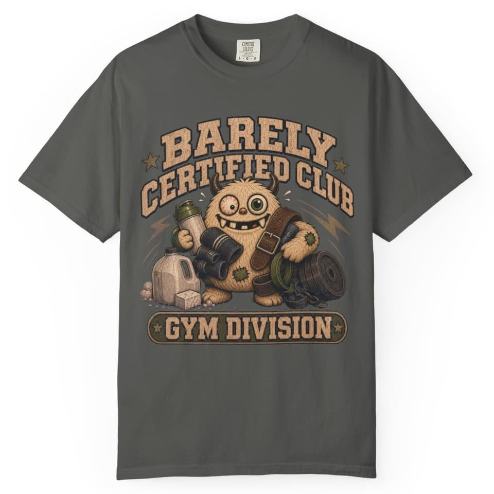 Barely Certified Gym Dept t-shirt in Grape, photo 5
