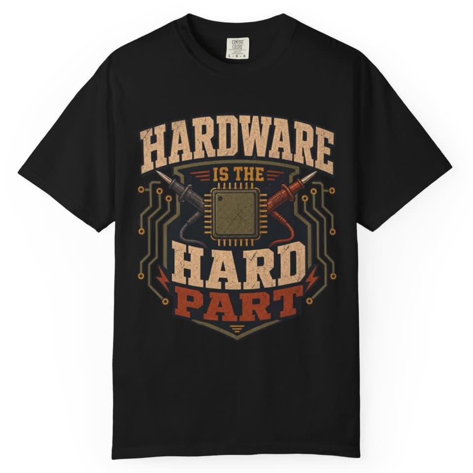 Hardware Is Hard t-shirt in Granite, photo 2