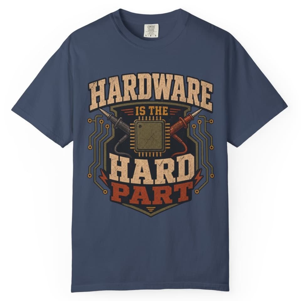 Hardware Is Hard t-shirt in Granite, photo 3