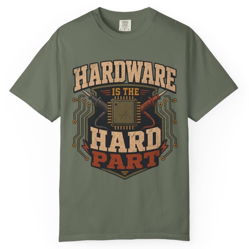 Hardware Is Hard t-shirt in Granite, photo 6