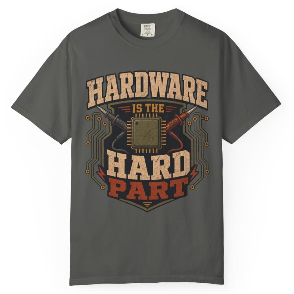 Hardware Is Hard t-shirt in Granite, photo 5