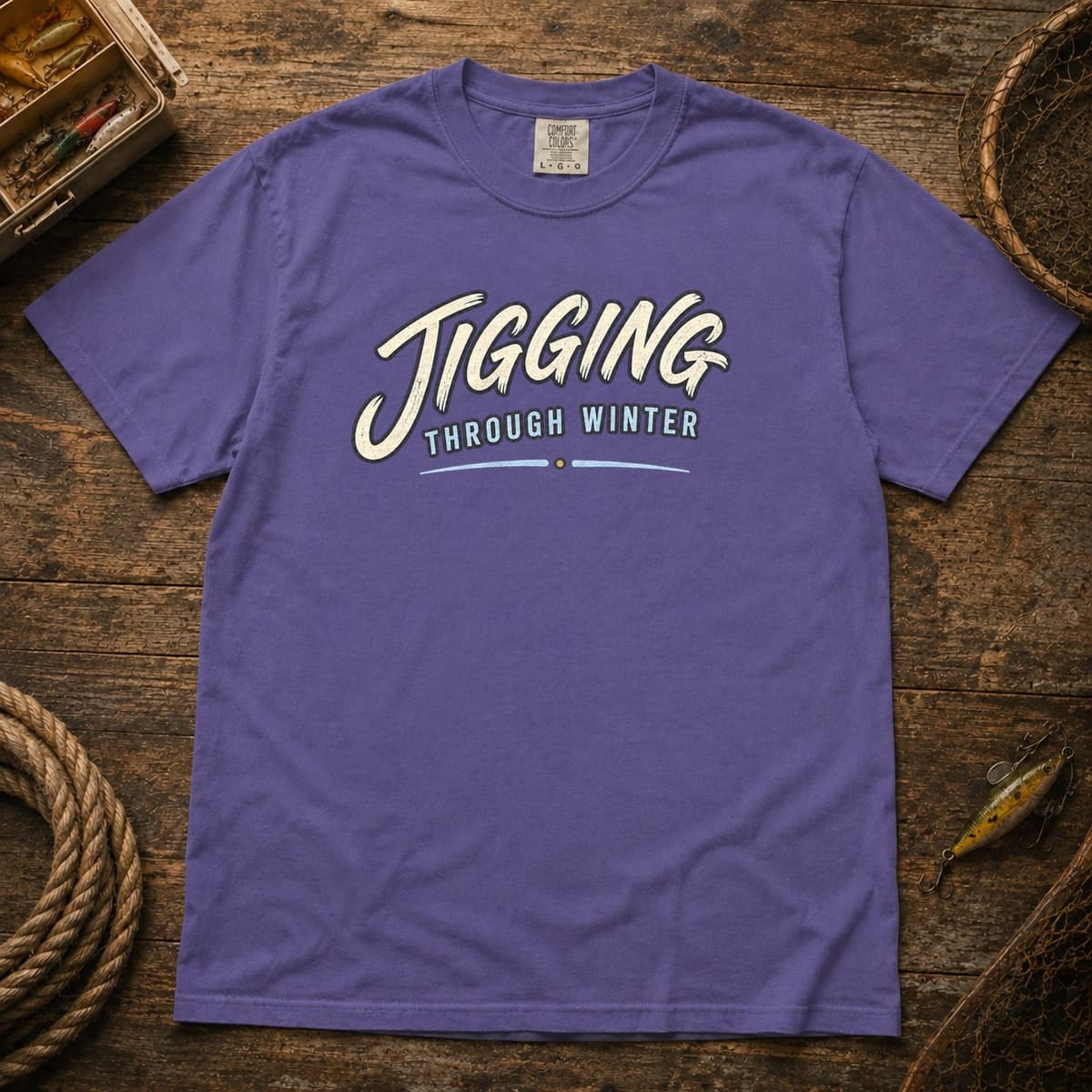 Jigging Through Winter t-shirt in Black, photo 6