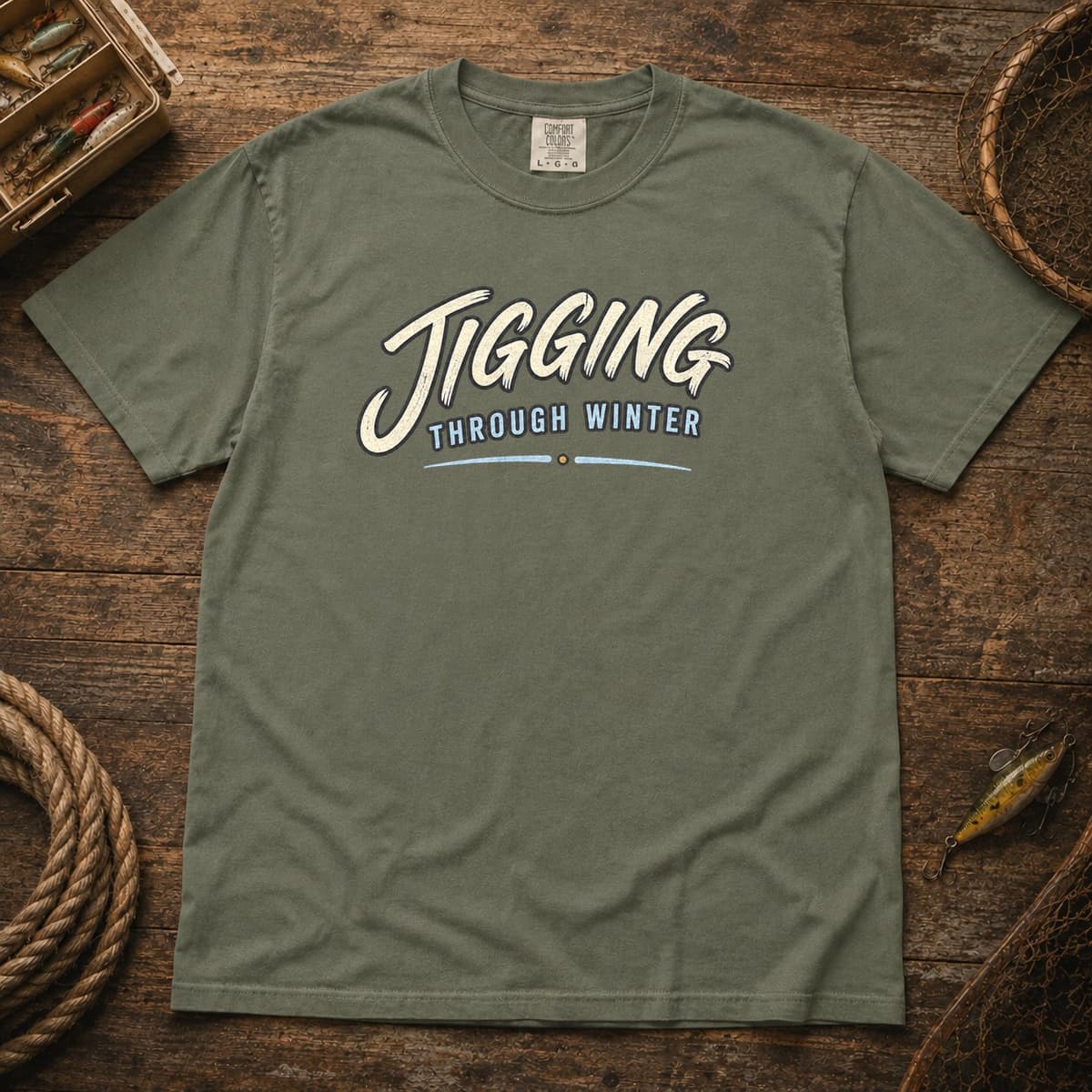 Jigging Through Winter t-shirt in Black, photo 5