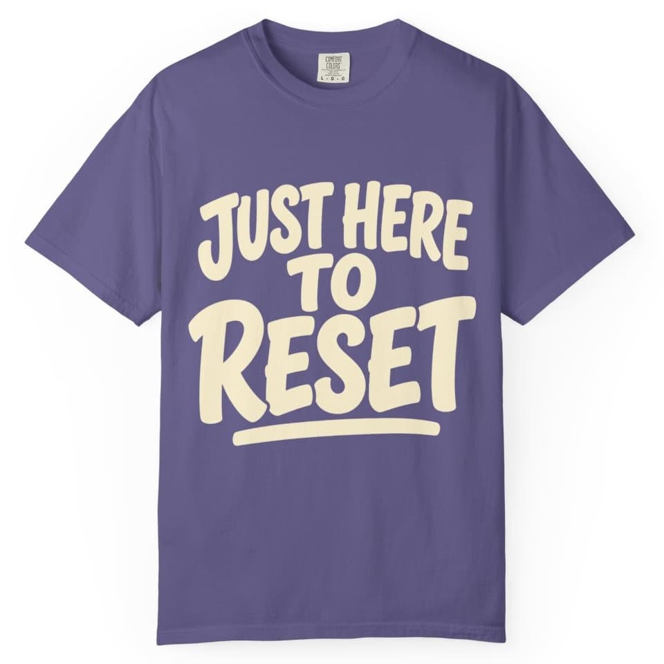 Just Here To Reset V3 t-shirt in Black, photo 6