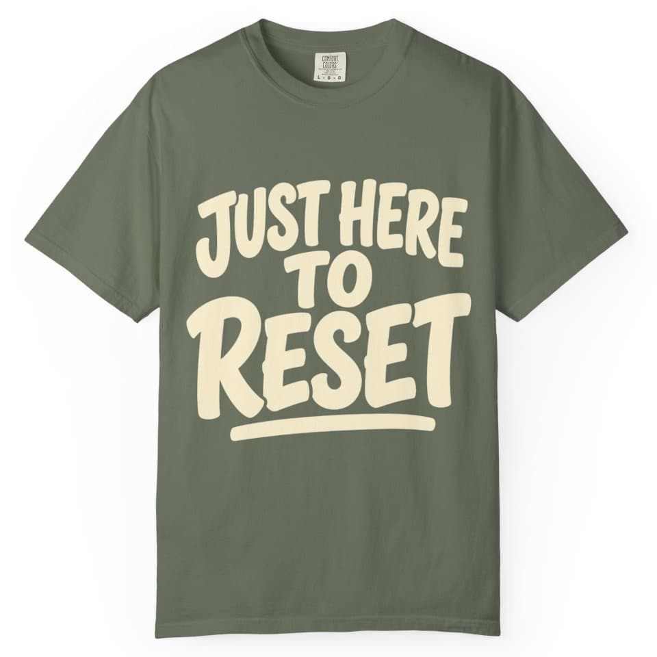 Just Here To Reset V3 t-shirt in Black, photo 5
