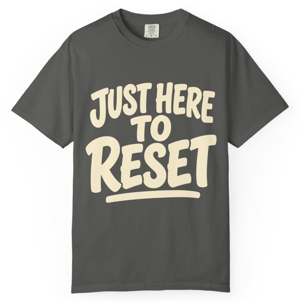 Just Here To Reset V3 t-shirt in Black, photo 4