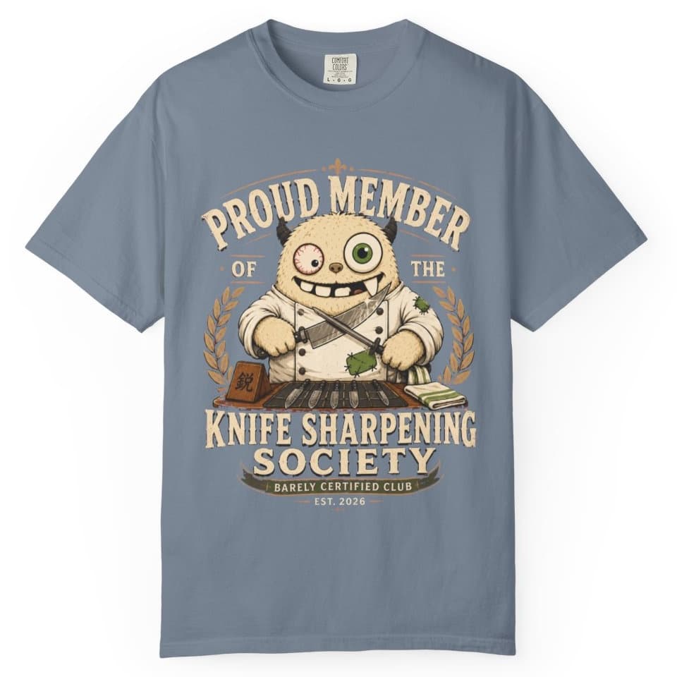 Knife Sharpening Society t-shirt in Midnight, photo 8