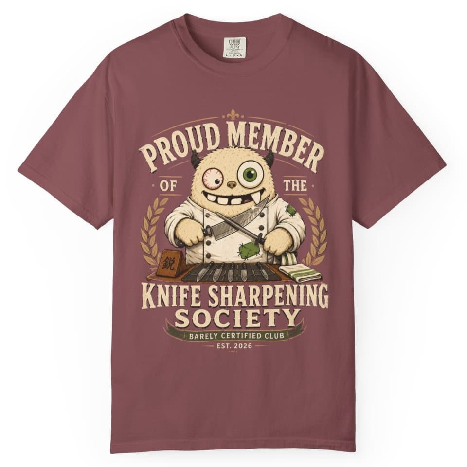 Knife Sharpening Society t-shirt in Midnight, photo 9