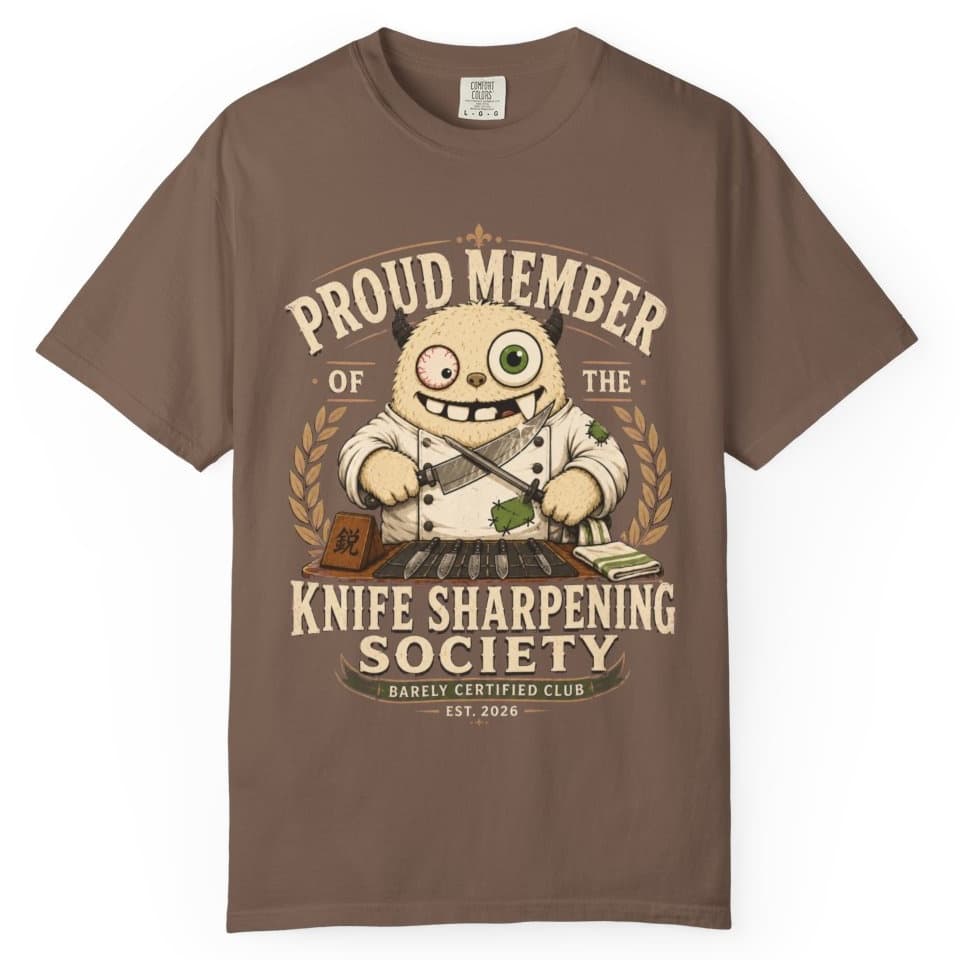 Knife Sharpening Society t-shirt in Midnight, photo 3