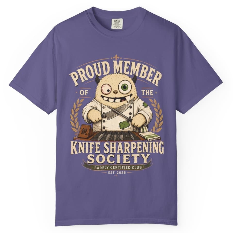 Knife Sharpening Society t-shirt in Midnight, photo 6