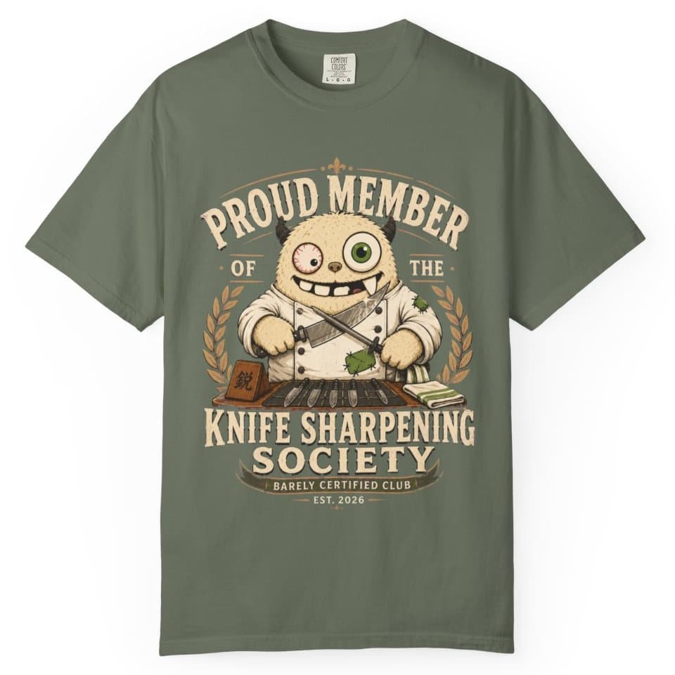 Knife Sharpening Society t-shirt in Midnight, photo 5