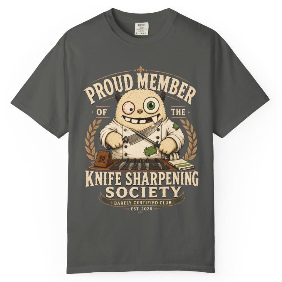 Knife Sharpening Society t-shirt in Midnight, photo 4